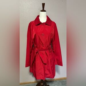 LONDON FOG Trench Red short raincoat with belt size Small
